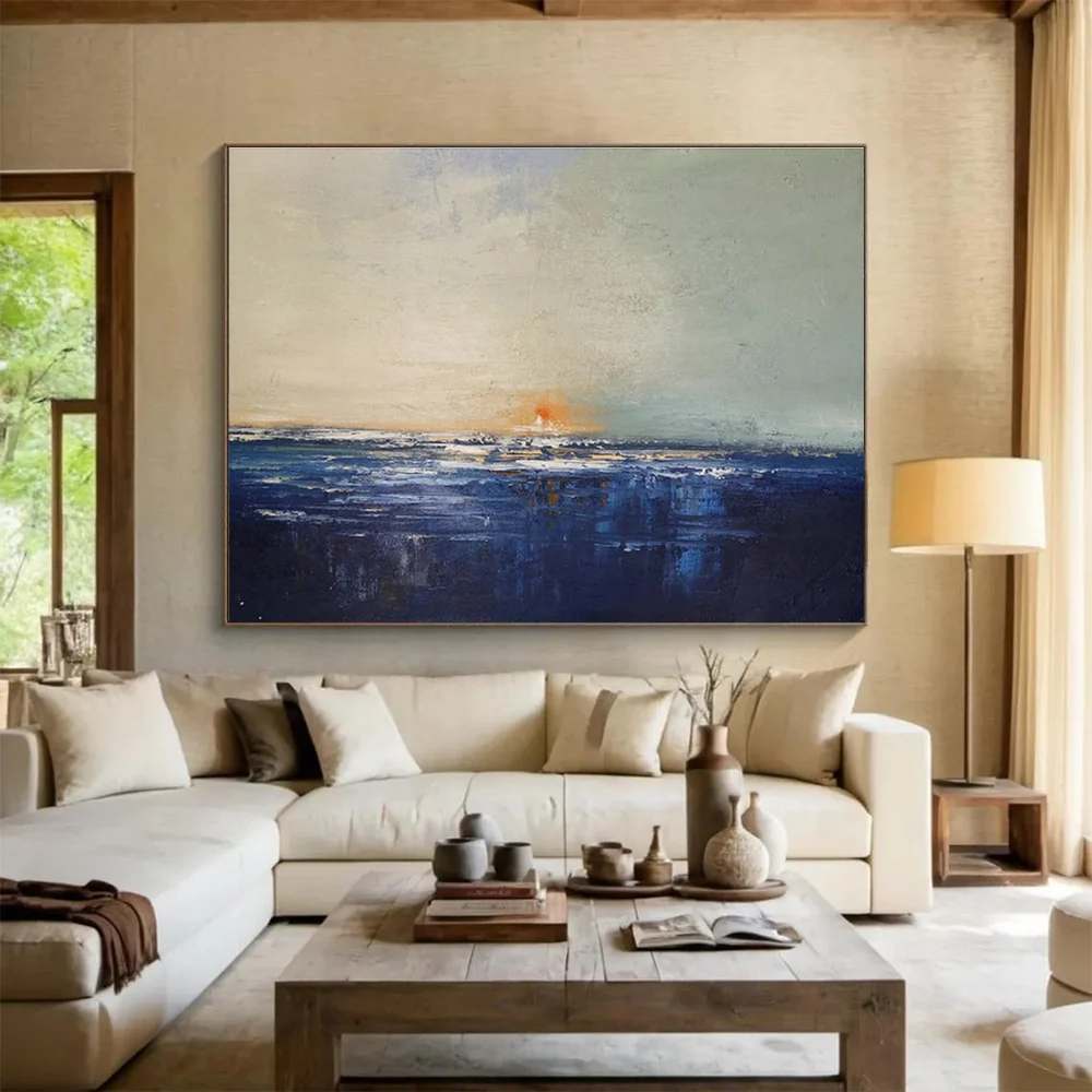 Dusk Hand-painted Sunset Abstract Canvas Wall Art GMQ3V
